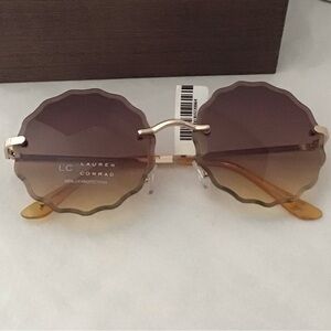 LC Lauren Conrad Women’s Sunglasses Round Brown Polycarbonate Frameless NWT